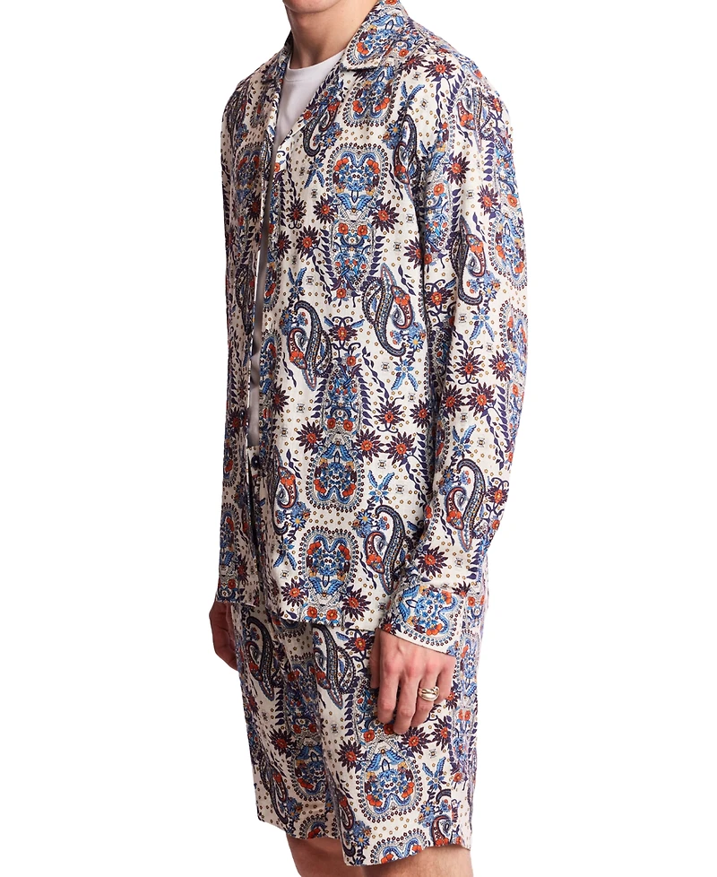 Paisley & Gray Men's Slim Fit Long Sleeve Button-Front Camp Shirt