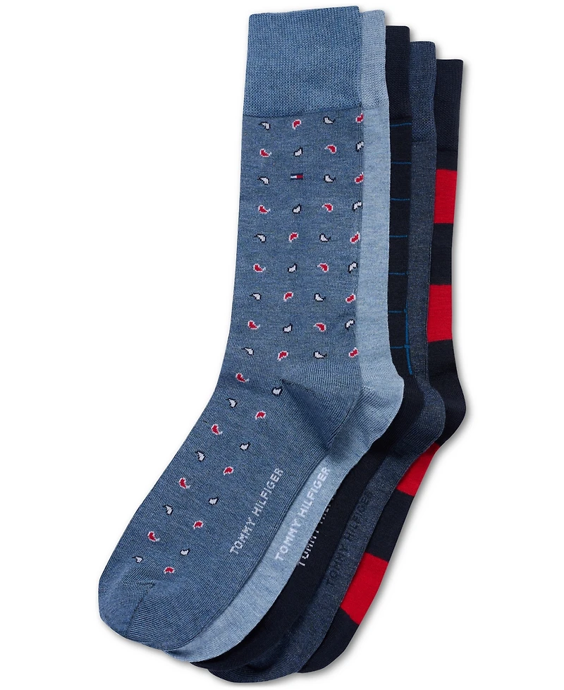 Tommy Hilfiger Men's 5-Pk. Rugby Crew Socks