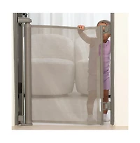 Sperric Retractable Baby Gate Gray for Stair and Doorway, 33" Tall Extends up to 55" Easy-to-Install Gray Retractable Mesh Baby Gate, Hardwa