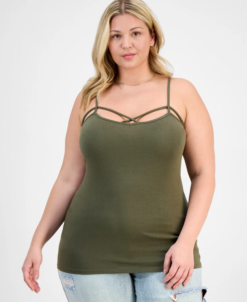 Aveto Trendy Plus Strappy Cross-Front Tank Top