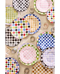 Mackenzie-Childs Honey Check Dinner Plate