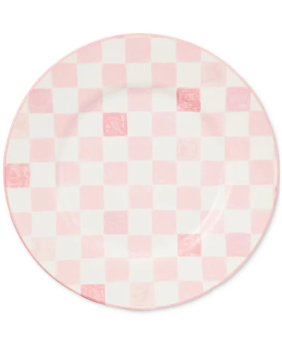 Mackenzie-Childs Pink Check Dinner Plate