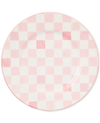Mackenzie-Childs Pink Check Dinner Plate