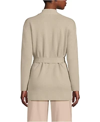 Lands' End Women's Fine Gauge Milano Belted Long Line Cardigan Sweater
