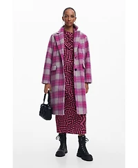 Desigual Women's Pink tartan coat