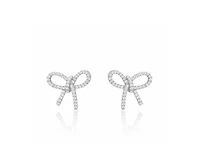 Bow Studs Silver and Cubic Zirconia