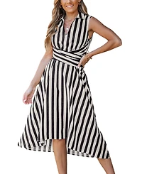 Cupshe Women's Clean Cut Striped Midi Beach Dress