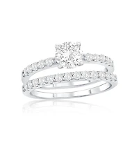 Sterling Silver, 6mm Round Solitaire Cz 2-pc Ring