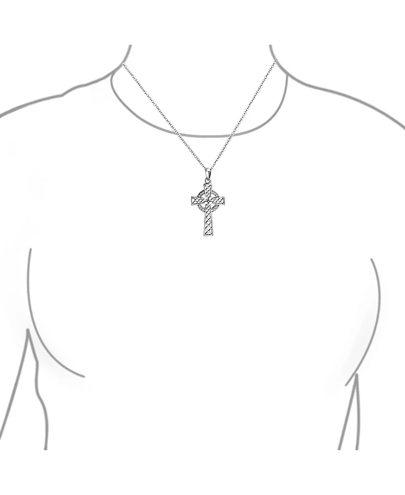 Bling Jewelry Viking Love Knot Celtic Cross Pendant Necklace Sterling Silver
