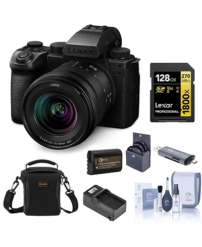 Panasonic Lumix S5IIX Mirrorless Camera with 20-60mm f/3.5-5.6 Lens, Bundle with Battery, Smart Charger and 67mm Filter Kit