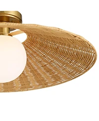 Possini Euro Gavin 22 3/4" Wide Brass and Rattan Ceiling Light - Possini Euro Design