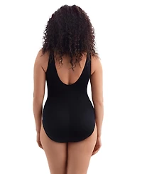 Longitude by Mimi Flamingo Women's Second Wave Belted Surplice One Piece Swimsuit