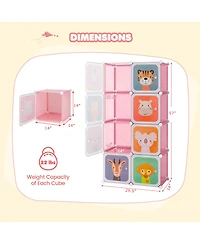 8 Cube Kids Wardrobe Closet with Hanging Section and Doors