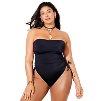 Swimsuits for All Women's Essential Bandeau Adjustable One Piece