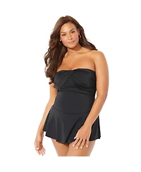Swimsuits for All Women's Ruched Skirted Bandeau Swimdress