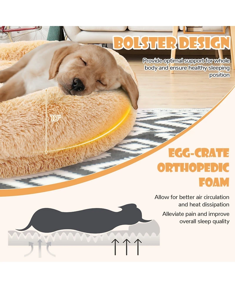Washable Fluffy Human Dog Bed with Soft Blanket and Plump Pillow