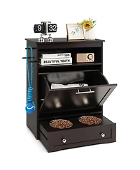 Pet Feeder Station with Stainless Steel Bowl