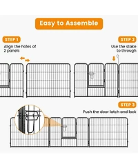 8 Panel 24 Inch Height Pet Fence Indoor Outdoor