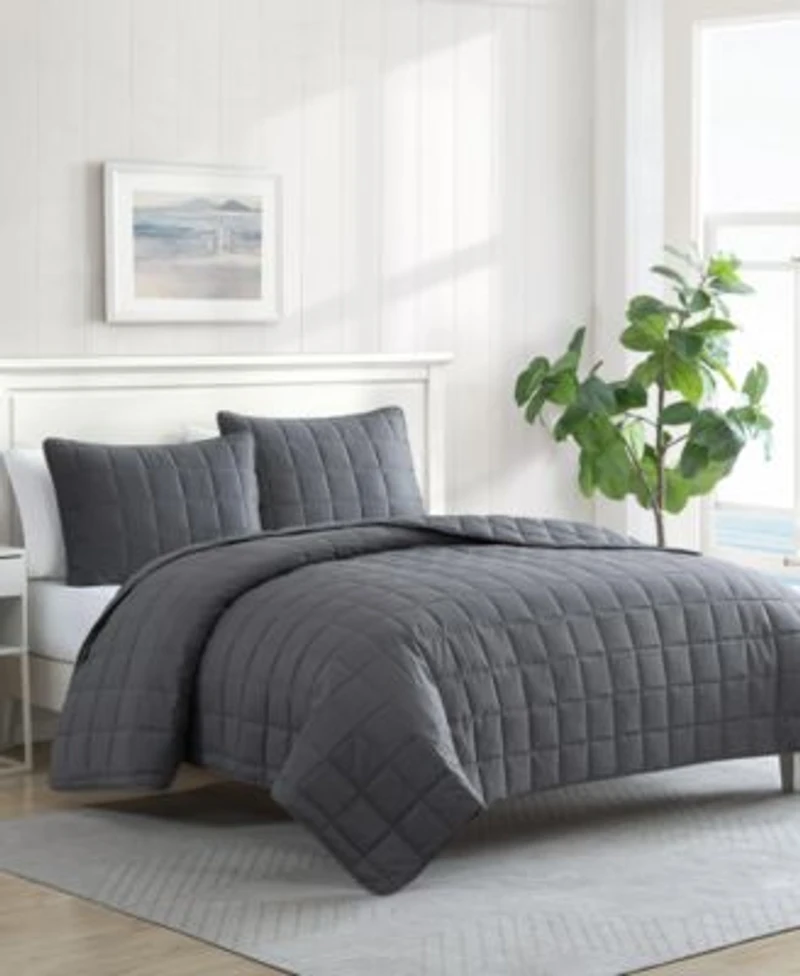 Nautica Solid Brushed Micro Jersey Quilt Set