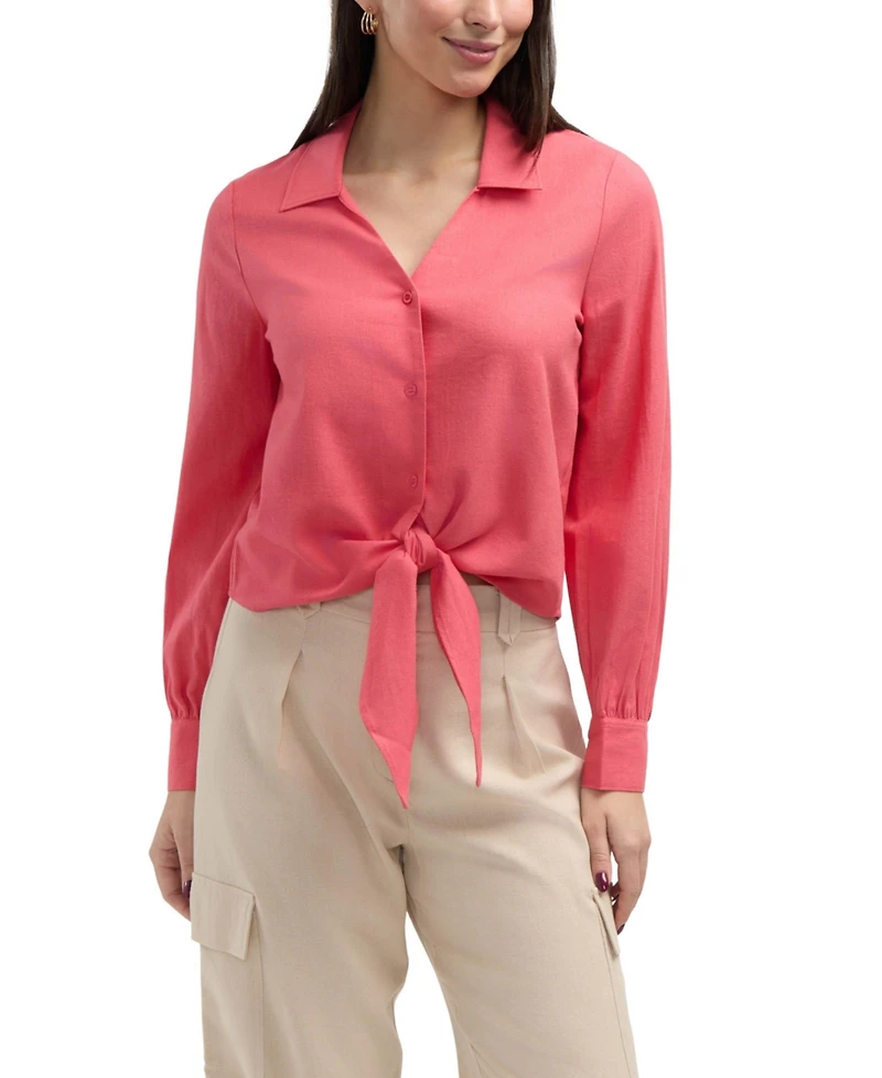 Ellen Tracy Women's Tie Front Shirt