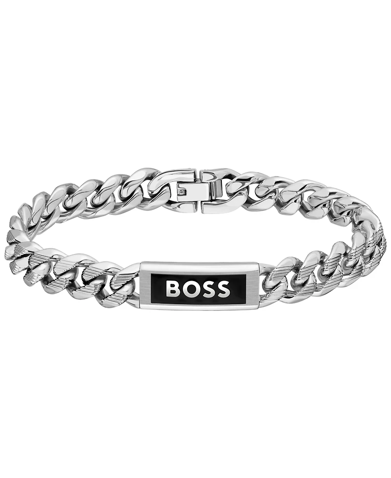Hugo Boss Men's Kassy Emblem Stainless Steel Chain Bracelet