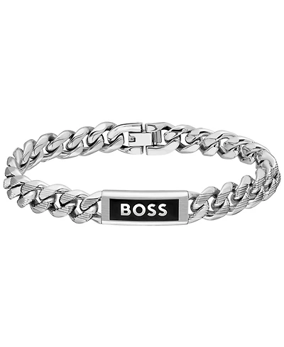 Hugo Boss Men's Kassy Emblem Stainless Steel Chain Bracelet