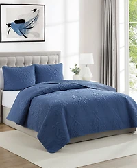 Vcny Home Solomun Pinsonic Damask 3-Pc. Quilt Set, King