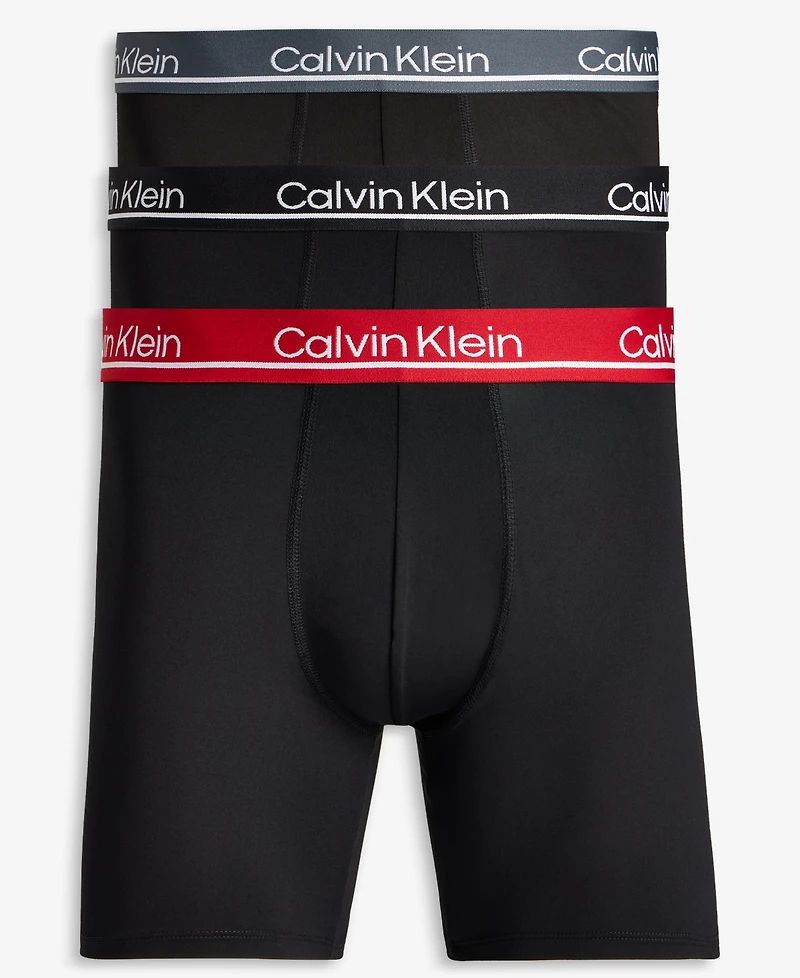 Calvin Klein Men's Microfiber Plus Moisture-Wicking Boxer Briefs, Pack of 3
