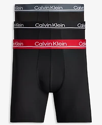 Calvin Klein Men's Microfiber Plus Moisture-Wicking Boxer Briefs, Pack of 3