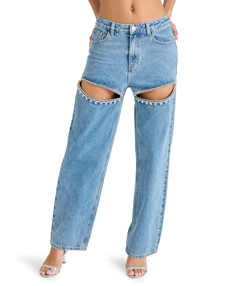 Steve Madden Women's Cotton Taylor Bedazzled Pants