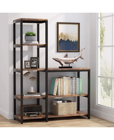 Tribesigns 5-Tier Bookshelf, Ladder Corner Bookshelves Etagere Bookcase, 8 Shelves Display Rack Storage Shelf for Living Room Home Office