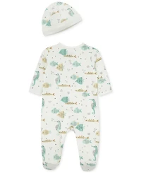 Little Me Baby Boys Aquatic Footed Coverall & Hat, 2 Piece Set