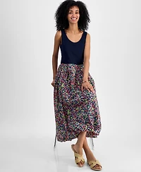 Tommy Hilfiger Women's Mixed Media Floral Dress