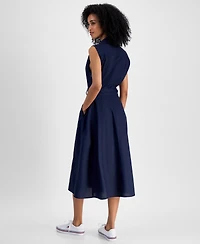 Tommy Hilfiger Women's Lace-Detail Cotton Shirt Dress