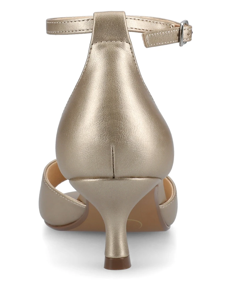 Journee Collection Women's Jezzie Peep Toe Kitten Heel Dress Sandals