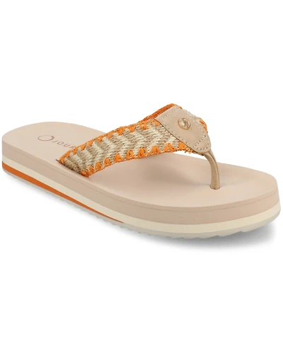 Journee Collection Women's Eloddie Slip-On Beach Sandals