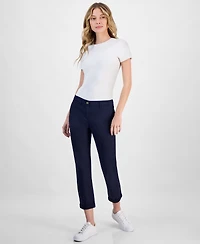 Nautica Jeans Women's Montauk Solid Cuffed Chino Pants