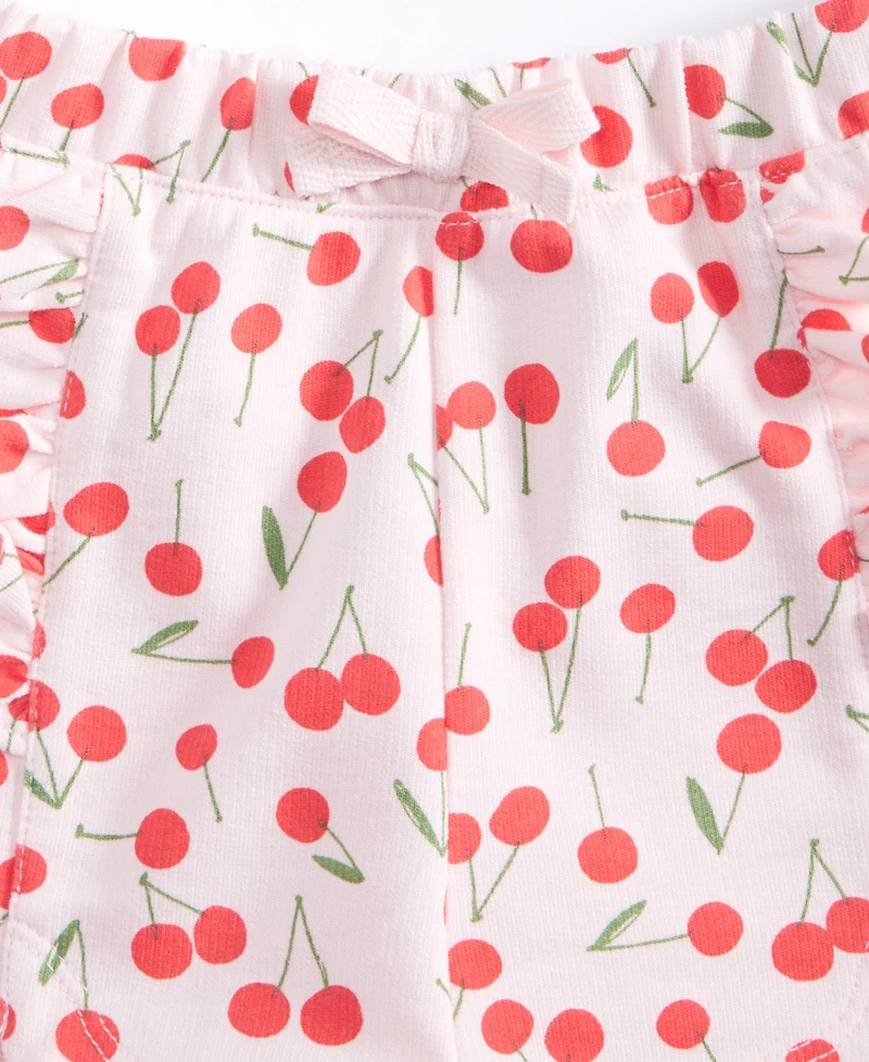 First Impressions Baby Girls Cherry Toss Printed French Terry Shorts, Exclusively at Macy's