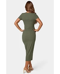 Bebe Women's Rib Maxi T-Shirt Dress
