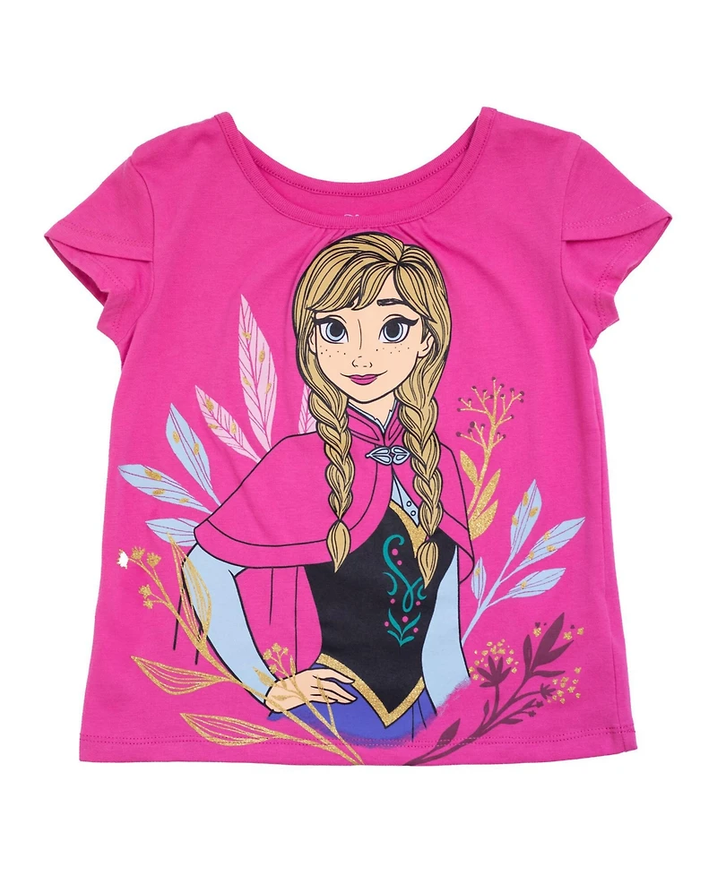 Frozen Toddler Girls Disney Princess Moana T-Shirt Tulle Skirt and Scrunchie 3 Piece Outfit Set