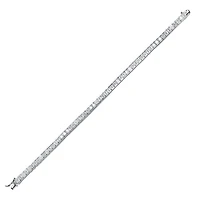 Rachel Glauber White Gold Plated with Alternating Colored and Clear Cubic Zirconia Tennis Bracelet