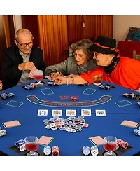 8-Player Foldable Poker Table Top with Carrying Bag and Cup Holders Compact Portable for Home Games