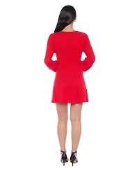 Bebe Women's Surplice Neck Flare Knit
