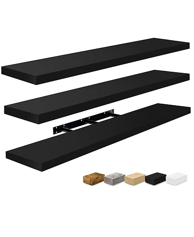 Sorbus 3 Pack 47 x 9.25 Inch Wall Mounted Floating Shelves - Stylish and Functional Storage