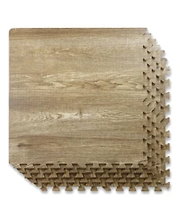 100 SqFt 3/8" Eva Foam Mat Natural Brown Wood Grain Interlocking Mat 2'X2' 25pcs