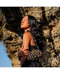 Arnoldi Black Gold Hand-beaded Clutch Bag In Black & Gold