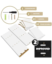 Sorbus 2 Pack 5 Tier Wall Mounted Floating Shelf Unit with Hooks - Home Decor and Storage Organizer