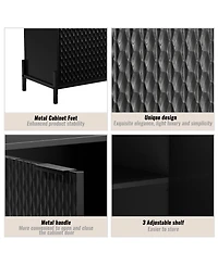 Modern Storage Cabinet with Adjustable Shelves, 49IN Accent 3 Doors, Decorative Cabinets for Living Room, Kitchen, Office
