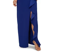 Adrianna Women's Strapless Cascading Ruffle Gown