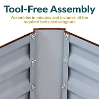 11.75" H Raised Metal Garden Bed - Galvanized Raised Garden Bed Outdoor for Vegetables and Flowers - Woodgrain